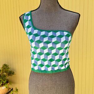 Free People FP Movement Free Throw One Shoulder Jacquard Bra Crop Top XL